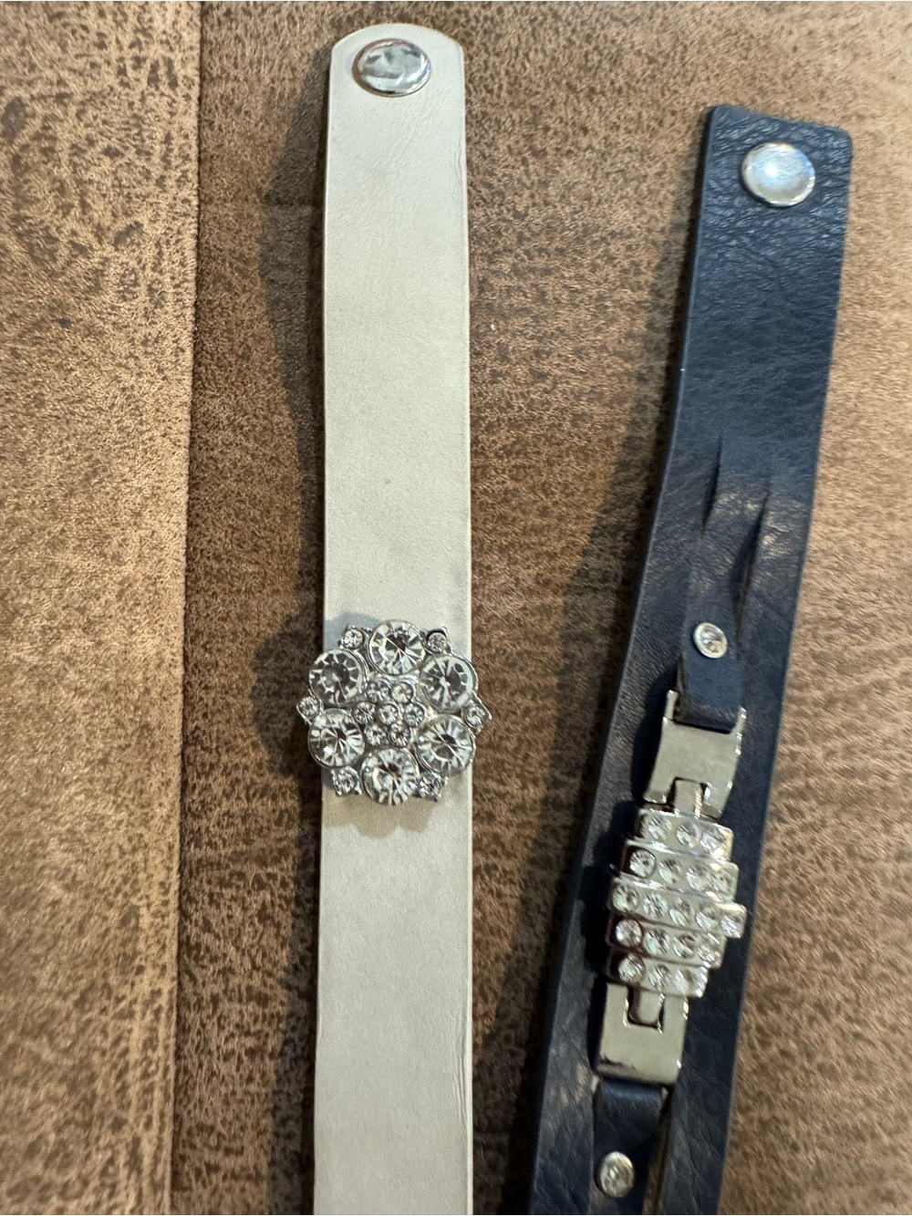 Women's White Crystal Snap Bracelet - Stylish Accent